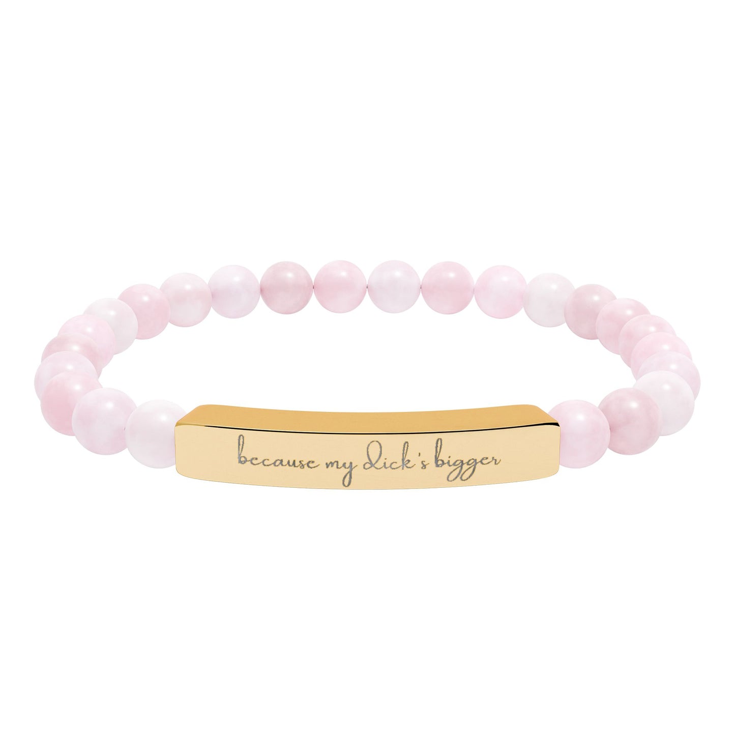 Engravaved Natural Stone Stretch Bracelet- my d**** bigger