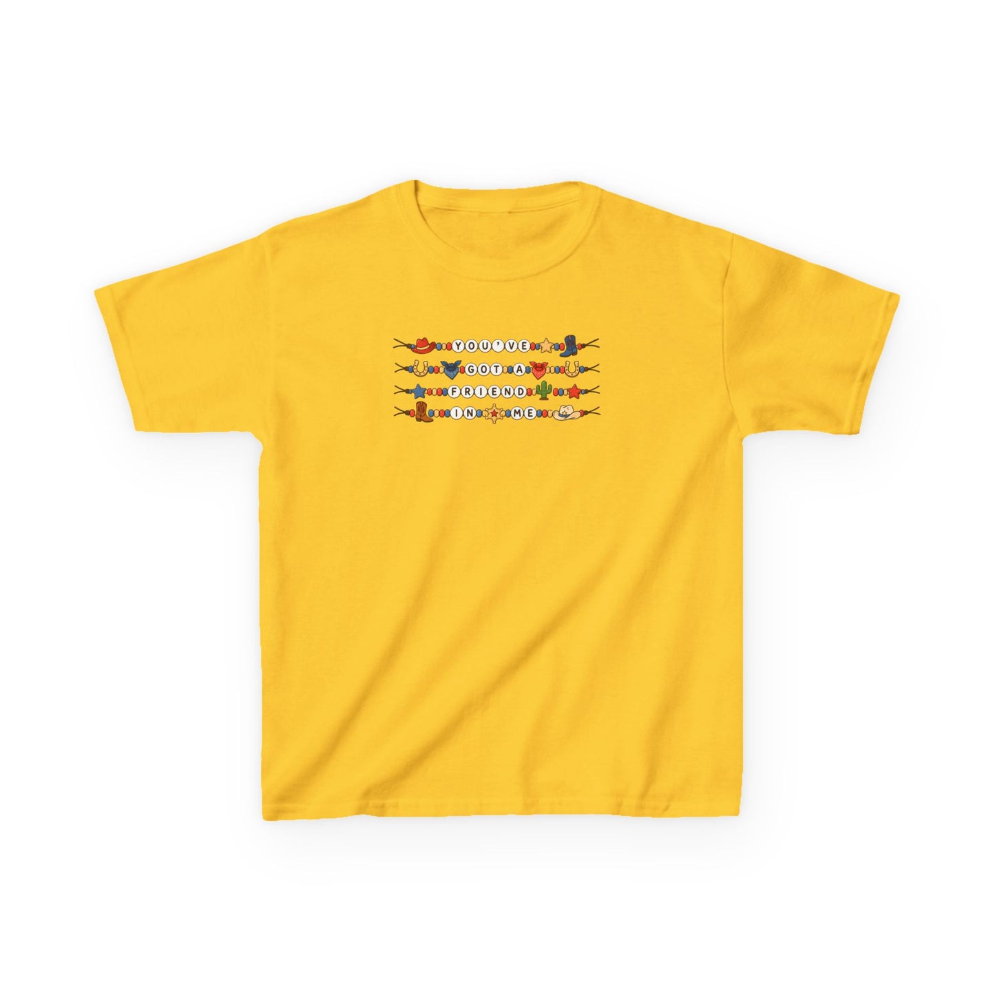 Kids Friendship Bracelet Western Pattern Tee — Vintage Toy Plane Graphic Shirt for Boys & Girls