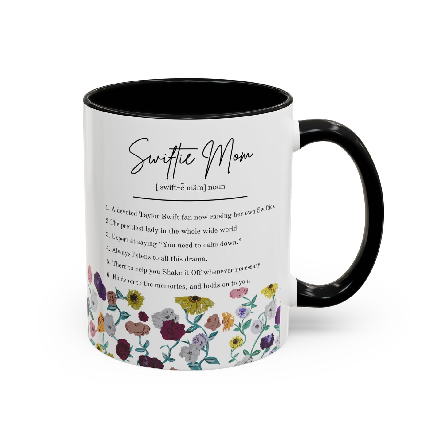 Swiftie Mom Acoustic Set Floral Piano Design - Accent Coffee Mug (11oz)