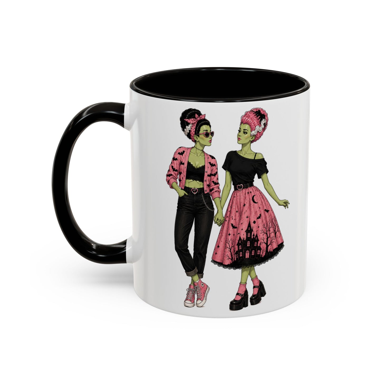 Pink Monster Brides Lesbian Couple Mug — 11 oz Coffee Cup