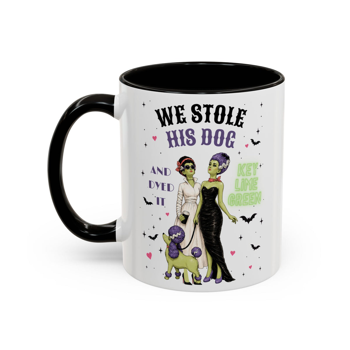 Monster Brides Dog Walk Mug — 11 oz Coffee Cup Lesbian Couple