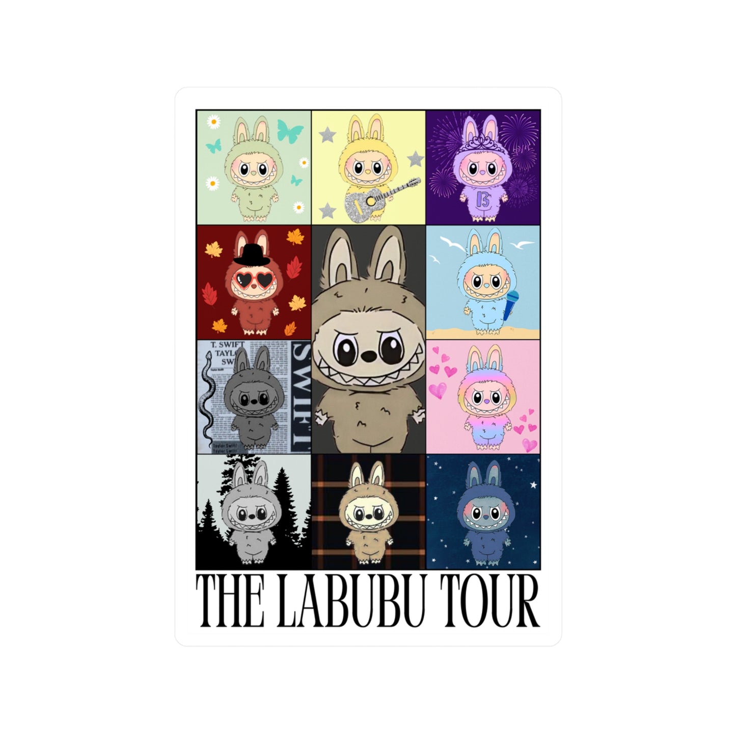 Character Tour Vinyl Sticker, Cute Art Stickers for Laptops, Water Bottles, Dorm Decor, Swiftie Sticker