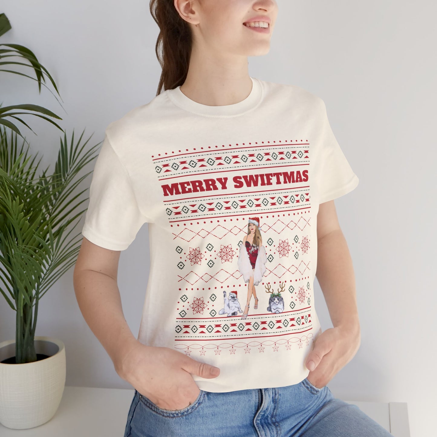 Ugly Swiftmas Sweater Unisex Jersey Short Sleeve Tee