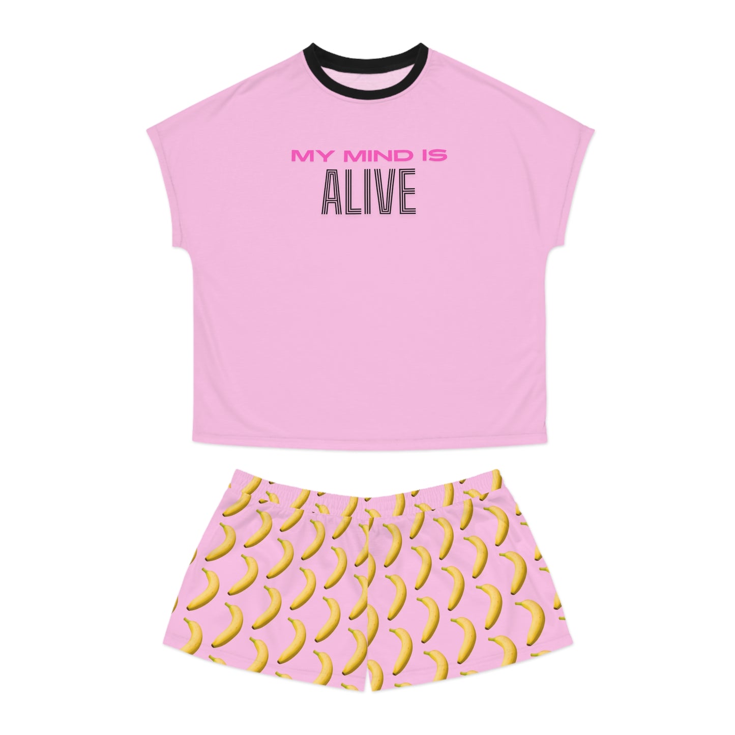 My mind is alive banana - Women's Short Pajama Set (AOP)