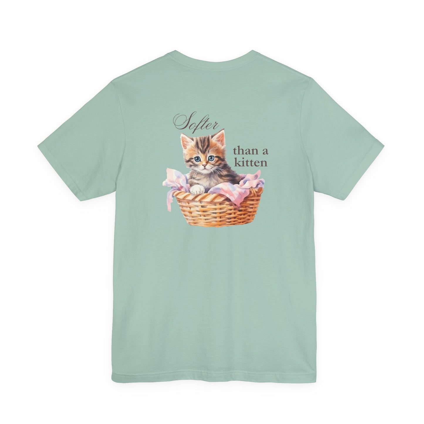 Sweeter than a Peach, Softer than a Kitten - Bella Canvas Unisex Jersey T-Shirt | Graphic Tee for Cat Lovers, Gifts for Her, Birthday Present, Casual Wear, Peach and Kitten Designs