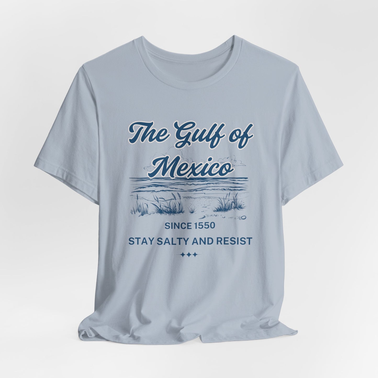 Gulf of Mexico Stay Salty Tee, Unisex Short Sleeve Shirt, Beach Vibes T-Shirt, Vacation Apparel, Gift for Coastal Lovers