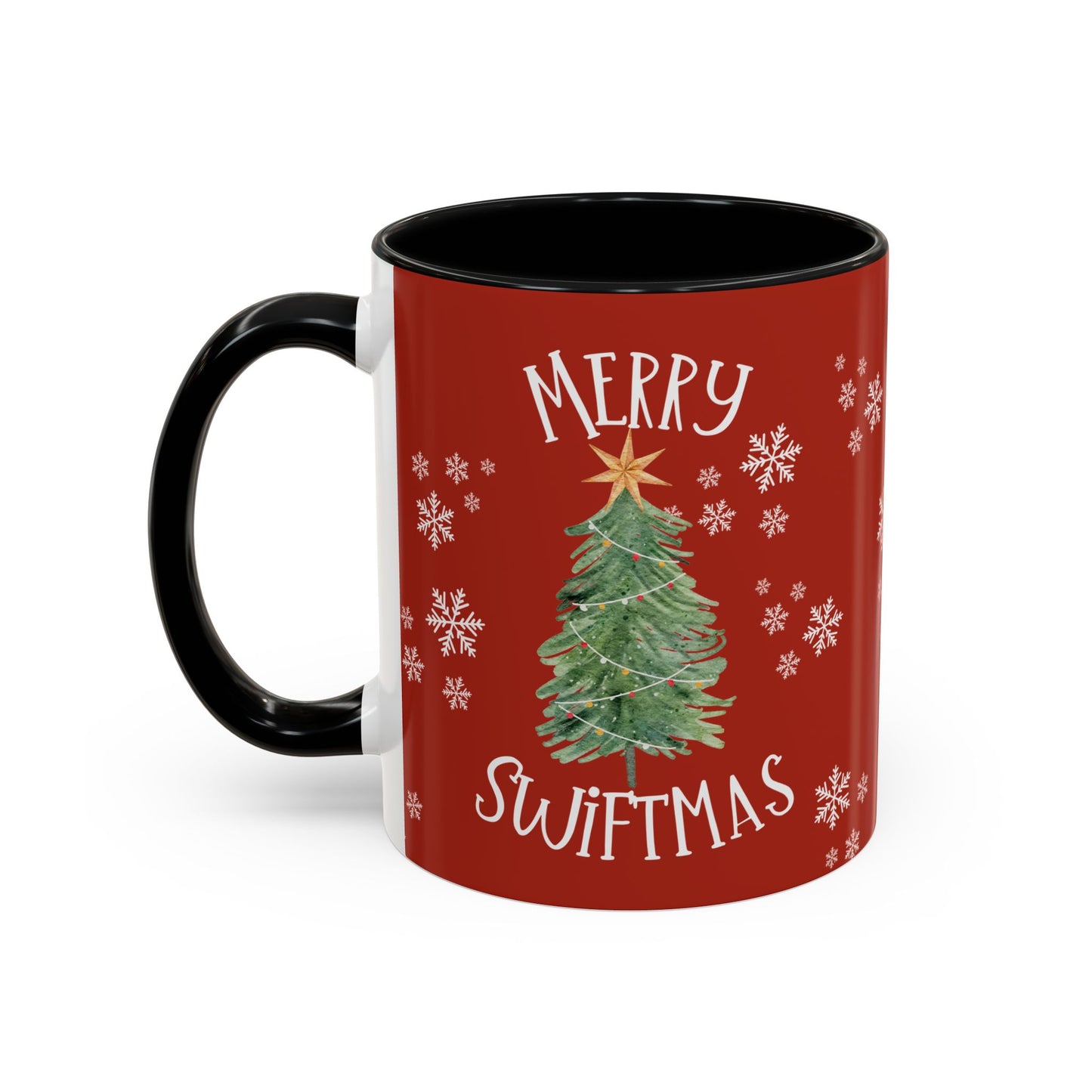 Merry Swiftmas - Swiftie Lyrics Collage - Accent Coffee Mug (11, 15oz)