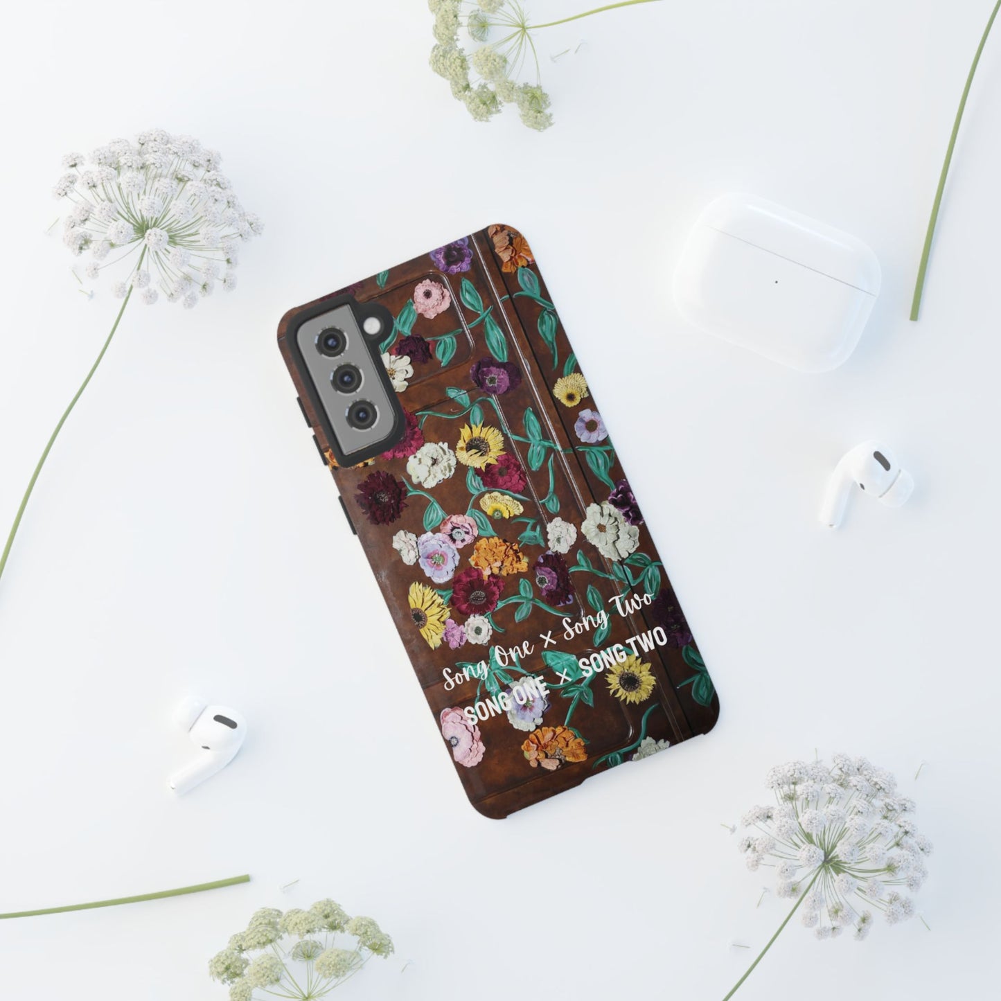 CUSTOMIZABLE with Surprise Song Titles - Surprise Song Floral Piano - Tough Cases