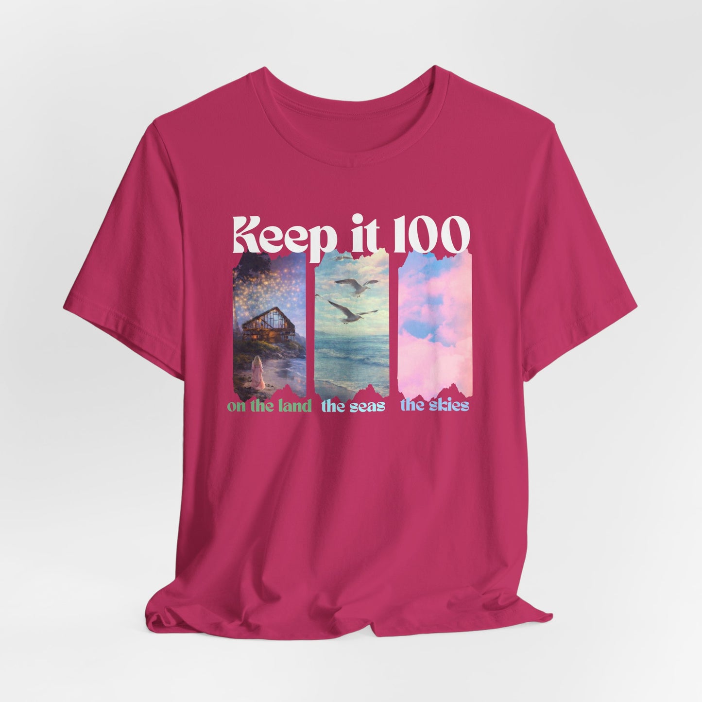 Keep It 100 Triple Graphic Tee — Land • Sea • Sky