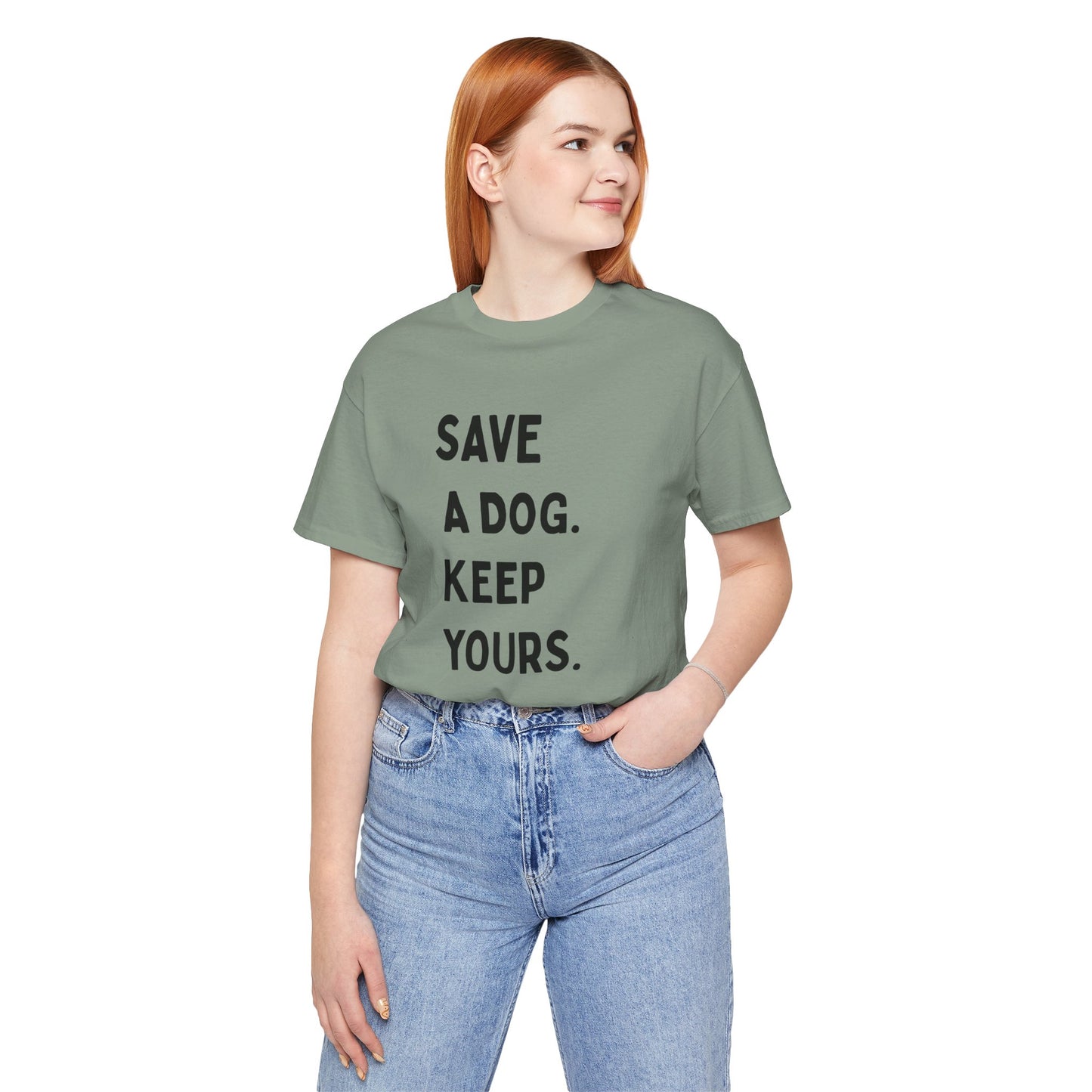 Save a Dog Unisex Jersey Tee, Dog Lover T-Shirt, Animal Rescue Shirt, Pet Adoption Gift, Support Animal Welfare Tee
