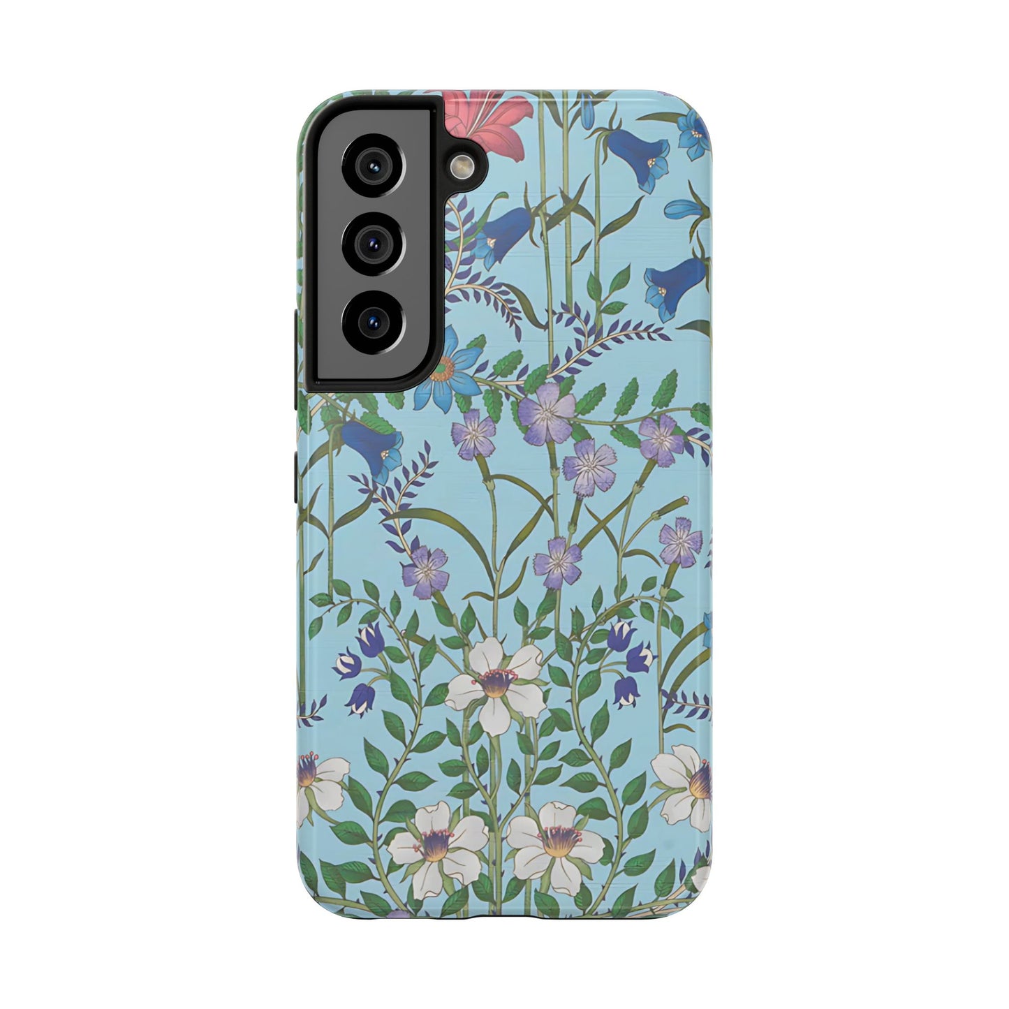 Vibrant Floral Tough Phone Case "Flora Blue"- Durable Protection for Your Device