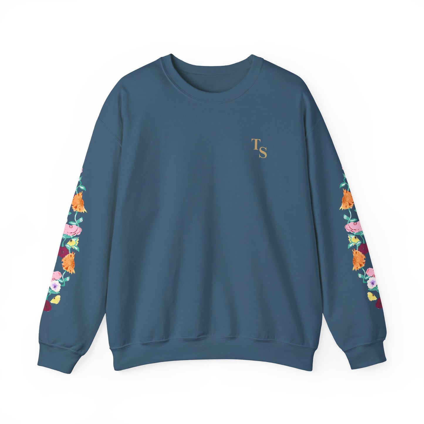 Acoustic Piano Floral Sleeve Crewneck Sweatshirt