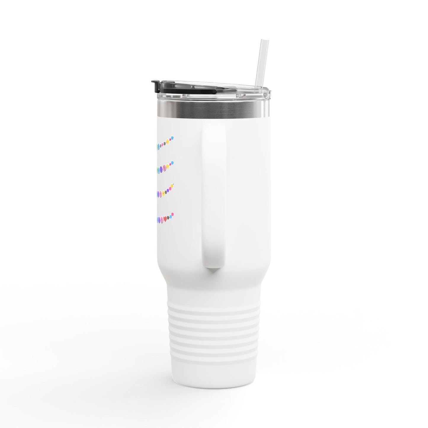 Shade Never Made Anybody Less Gay - PRIDE - Insulated Travel Mug, 40oz | Perfect for Road Trips, Work, Gifts, and Eco-Friendly Living, Straw Included