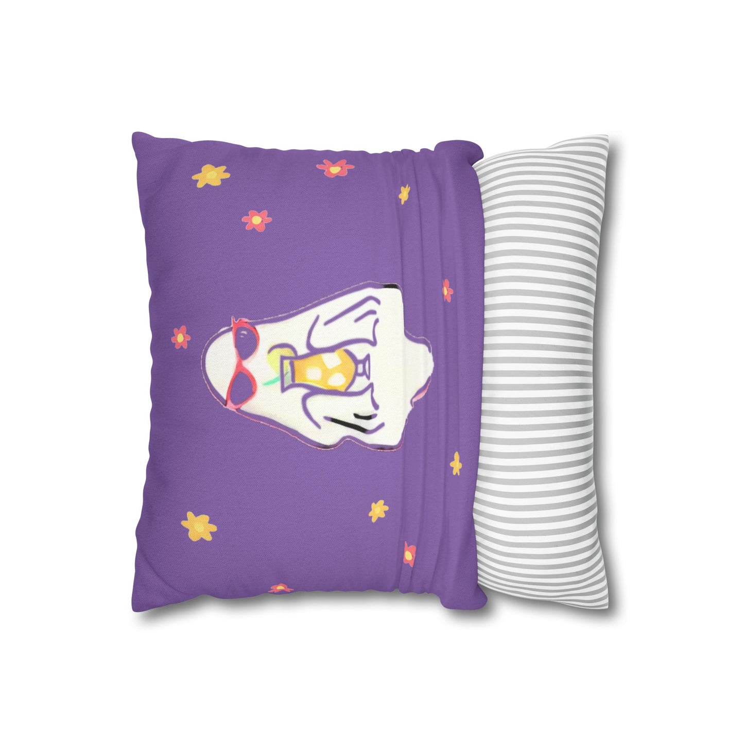 Chic Ghost Pillowcase, Cozy Decor, Halloween Vibes, Cute Home Accent, Gift for Ghost Lovers, Spooky Season Decor