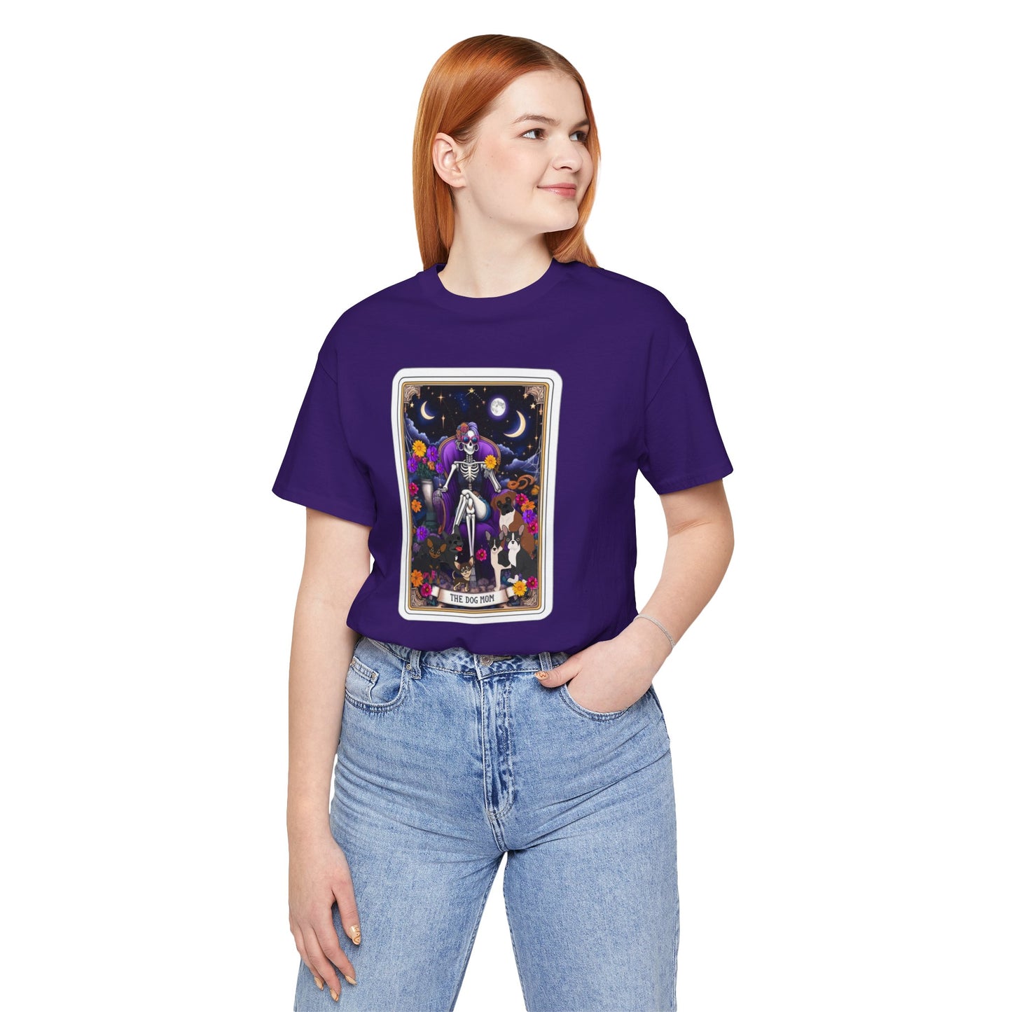 Custom Dog Mom Tarot Tee: Unisex Bella Canvas Jersey Short Sleeve Shirt, Pet Lover Gift, Graphic Tee, Casual Wear
