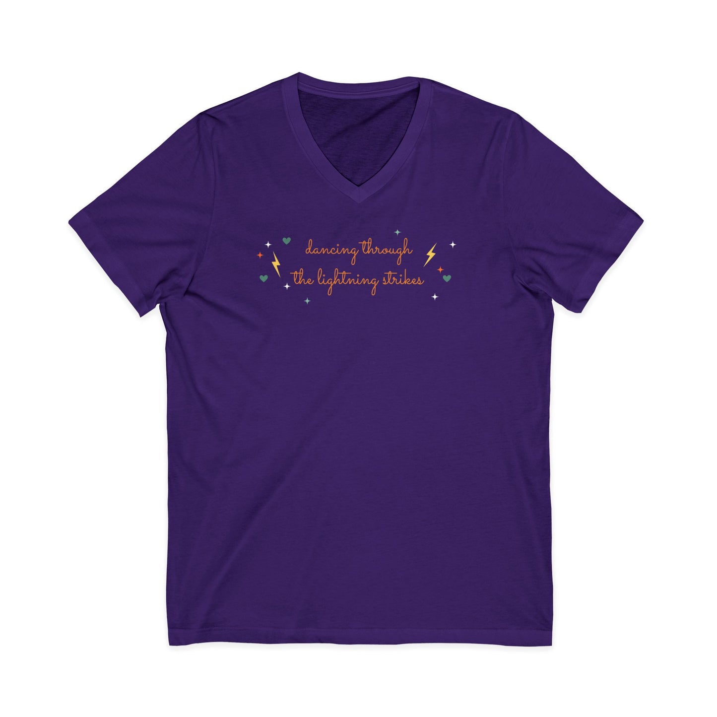 Dancing through the lightening strikes -  Unisex V-neck Tee