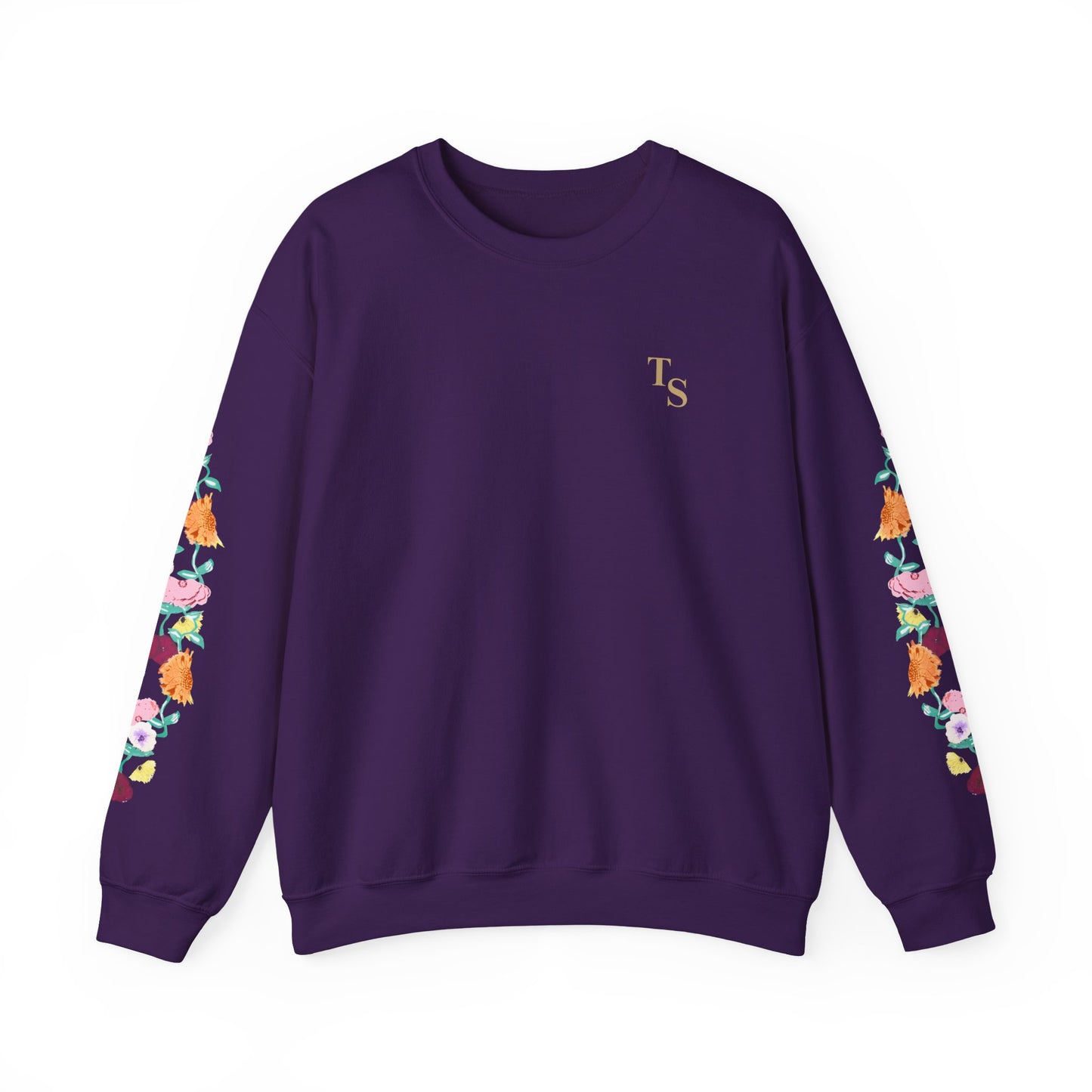 Acoustic Piano Floral Sleeve Crewneck Sweatshirt