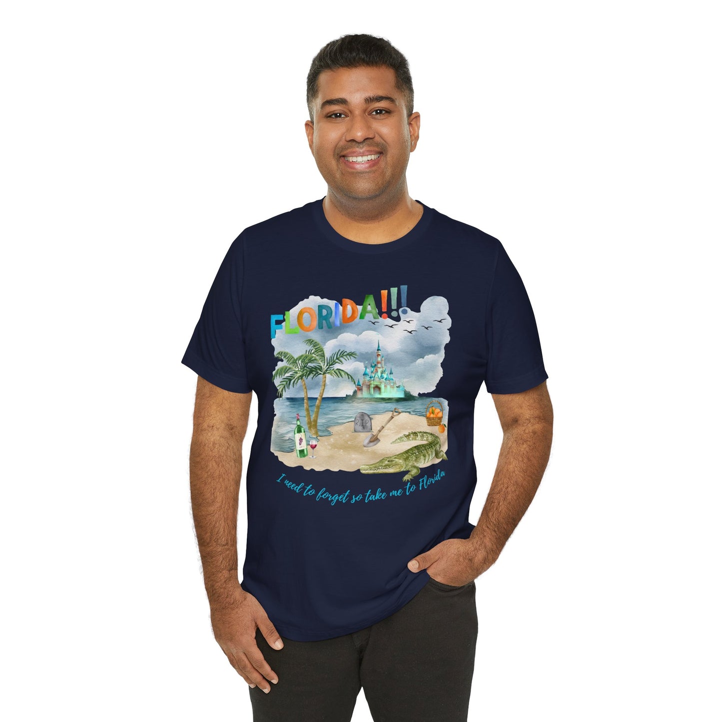 FLORIDA!!! Watercolor Print - Unisex Jersey Short Sleeve Tee