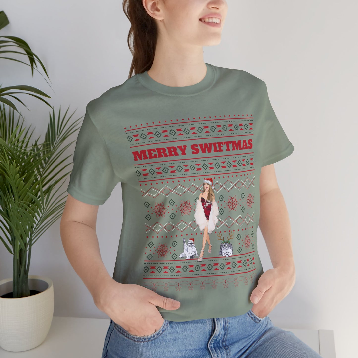 Ugly Swiftmas Sweater Unisex Jersey Short Sleeve Tee