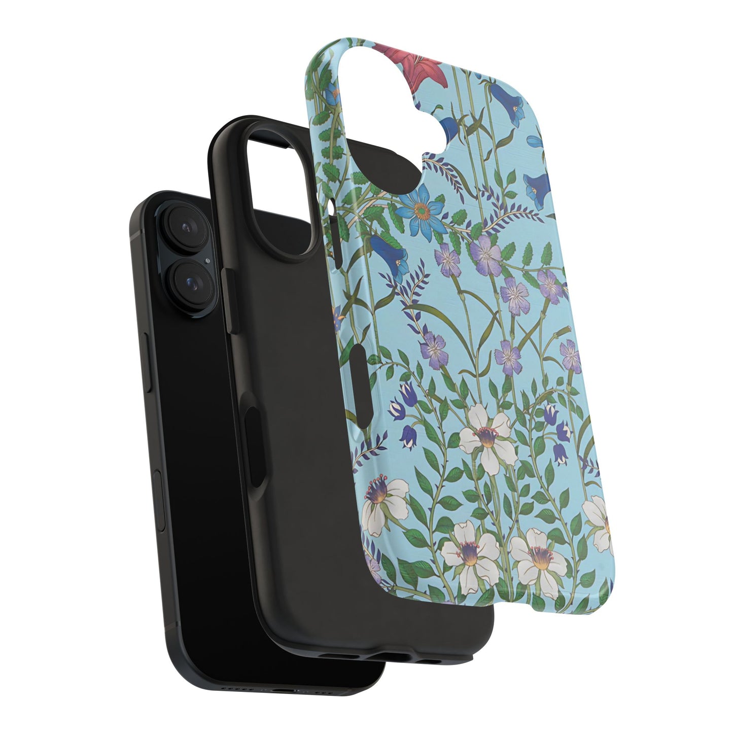 Vibrant Floral Tough Phone Case "Flora Blue"- Durable Protection for Your Device