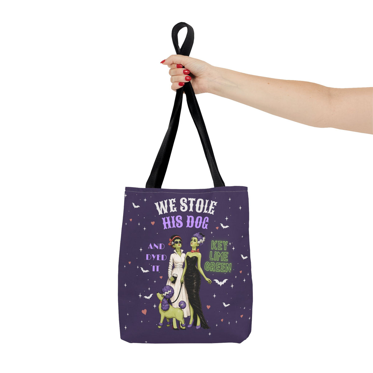 Gothic Brides Tote Bag — Retro Monster Dog Walk Design