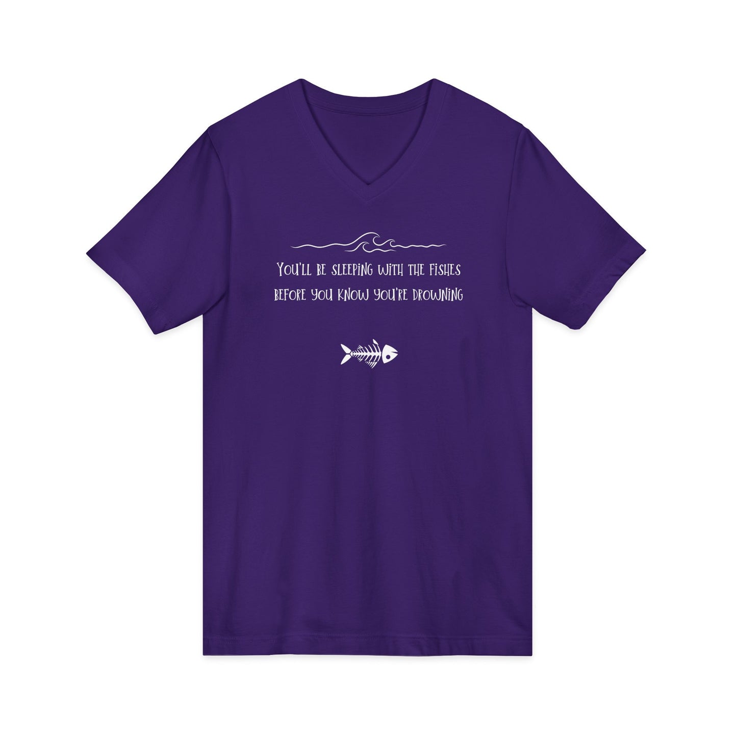 Sleeping with the Fishes -  Unisex V-neck Tee
