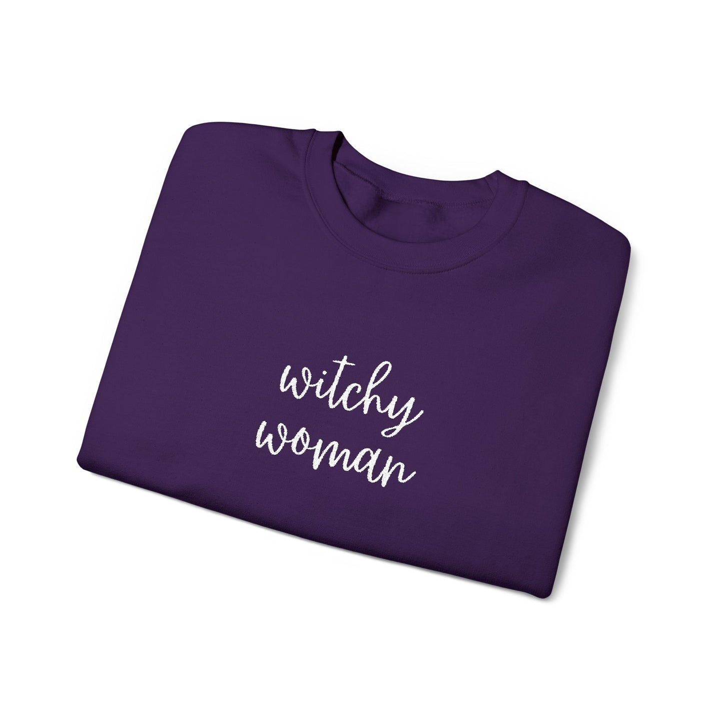 Embroidered Witchy Woman Unisex Heavy Blend™ Crewneck Sweatshirt