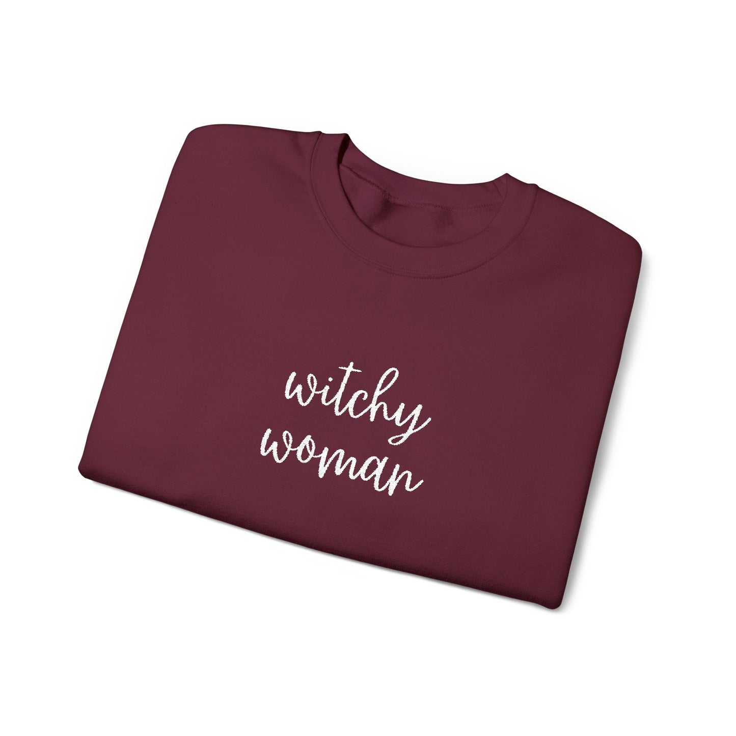 Embroidered Witchy Woman Unisex Heavy Blend™ Crewneck Sweatshirt