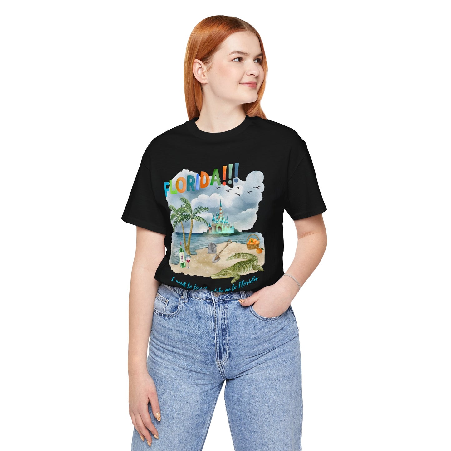 FLORIDA!!! Watercolor Print - Unisex Jersey Short Sleeve Tee