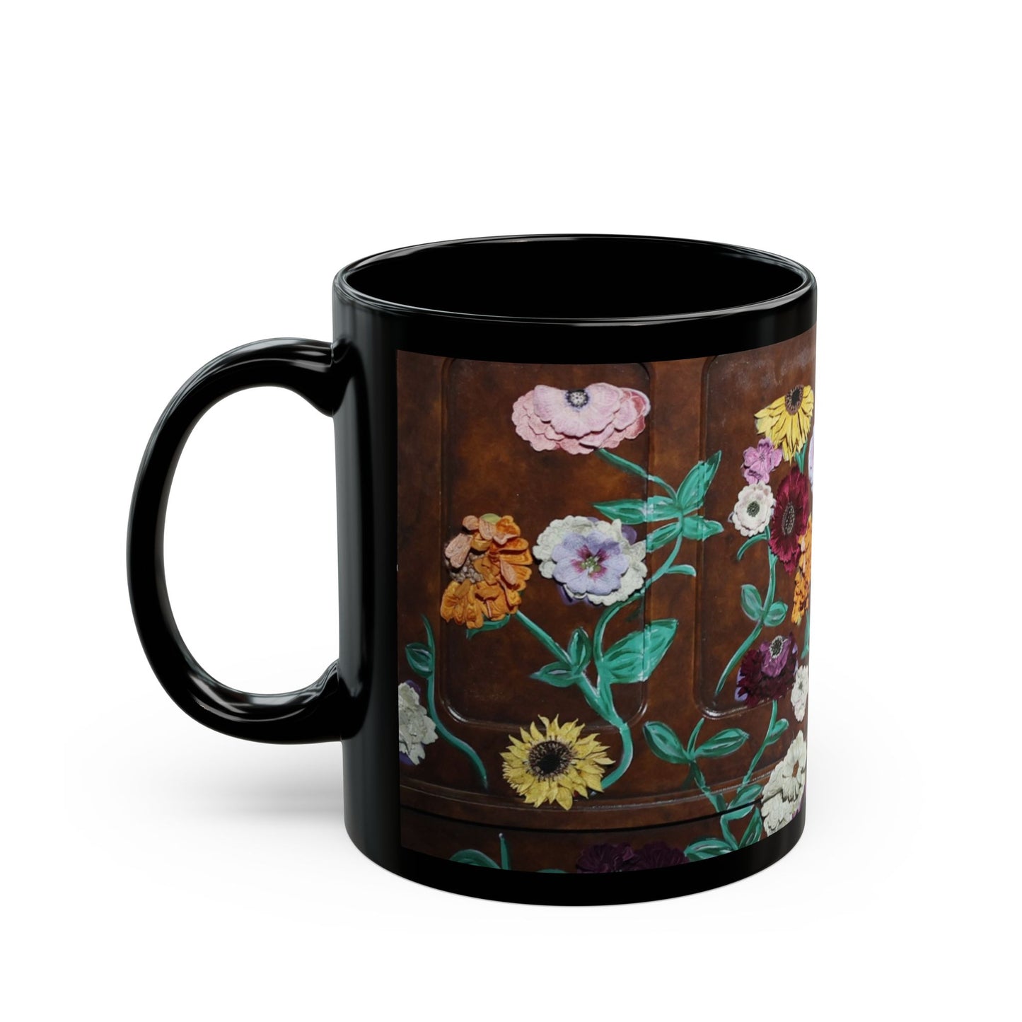 Surprise Song Floral Piano - Black Mug (11oz, 15oz)