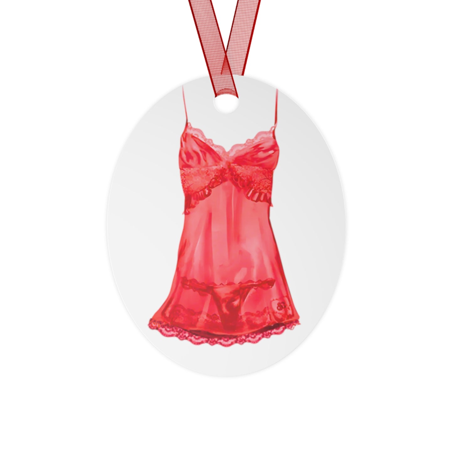 Red Lingerie - Metal Ornament