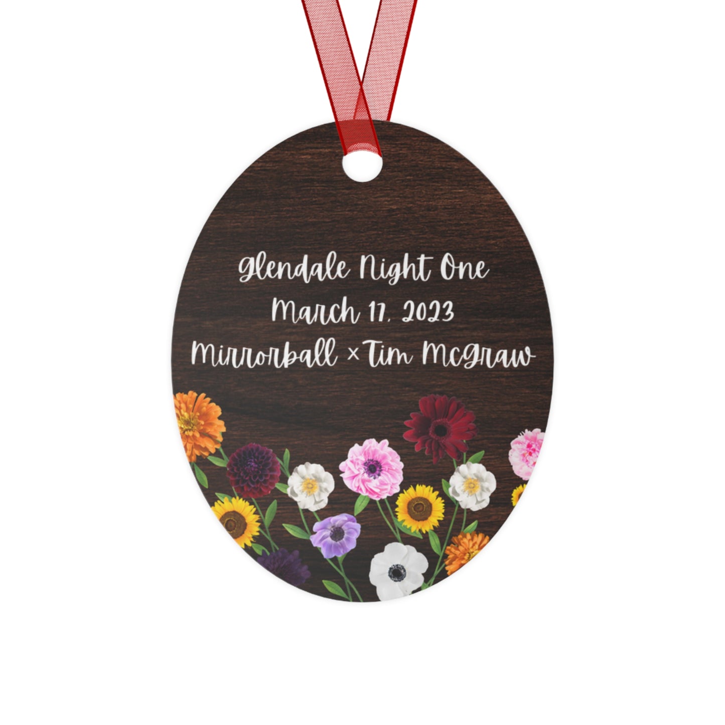 CUSTOMIZABLE Surprise Songs and Concert Date Floral Piano - Metal Ornament