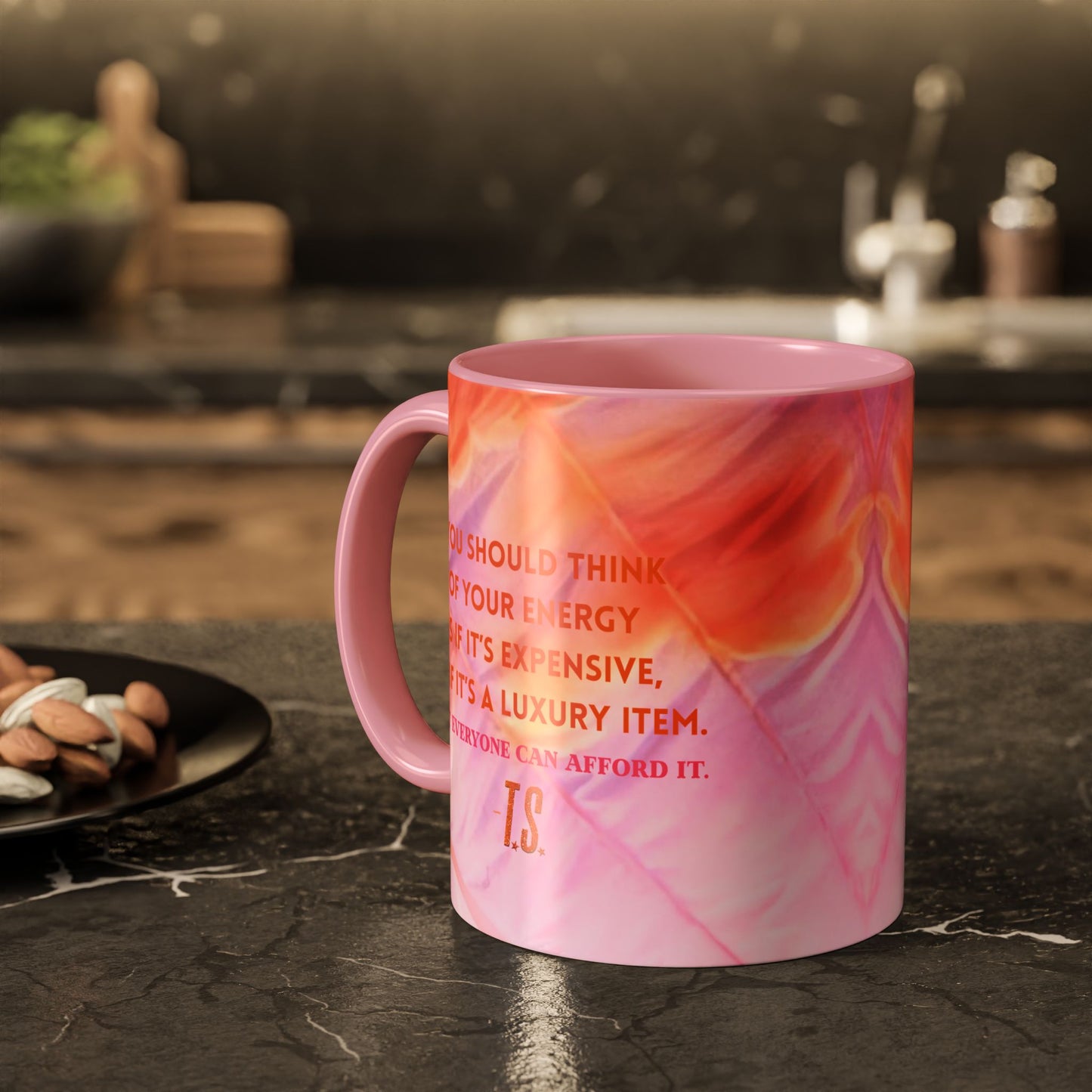 Colorful Luxury Energy Inspirational Mug, Motivational Coffee Cup, Unique Gift, Office Decor, Self-Care Reminder