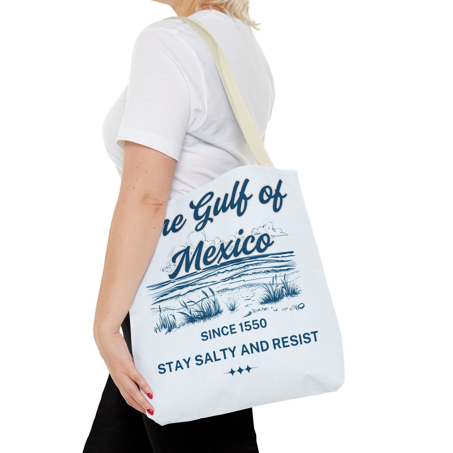 Beach-Themed Tote Bag, Gulf of Mexico Design, Nautical Carryall, Summer Essential, Gift for Beach Lovers, Eco-Friendly Bag