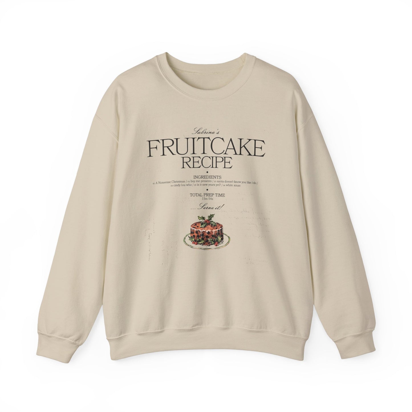 fruitcake recipe with handwriting - Unisex Heavy Blend™ Crewneck Sweatshirt