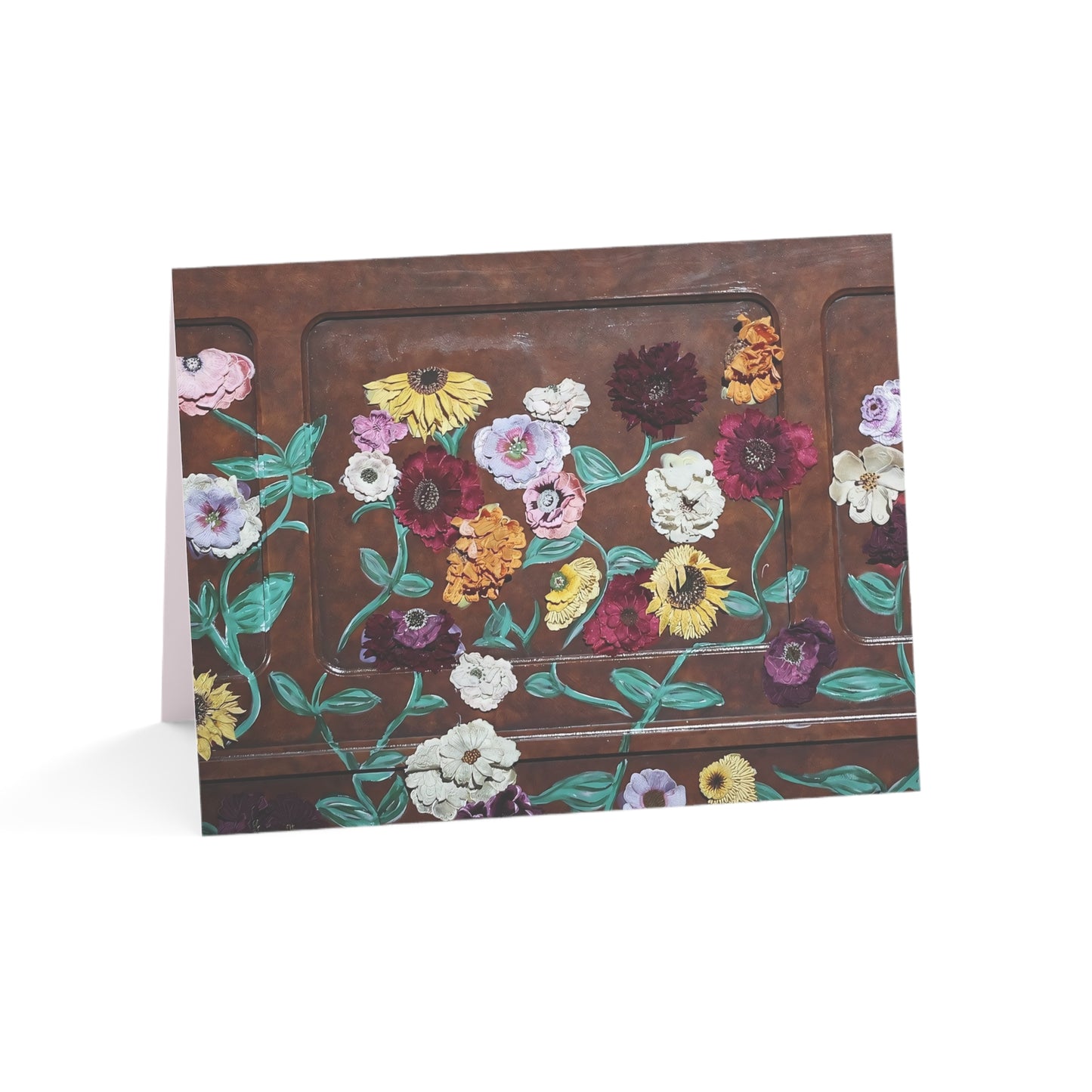 Floral Vintage Panel Greeting Cards — Blank Inside (Pack of 1/10/30/50)