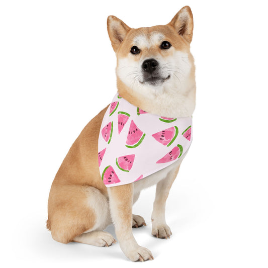 Watermelon Print Pet Bandana Collar, Cute Dog Accessory, Summer Dog Fashion, Adjustable Dog Bandana, Pet Gifts for Dog Lovers