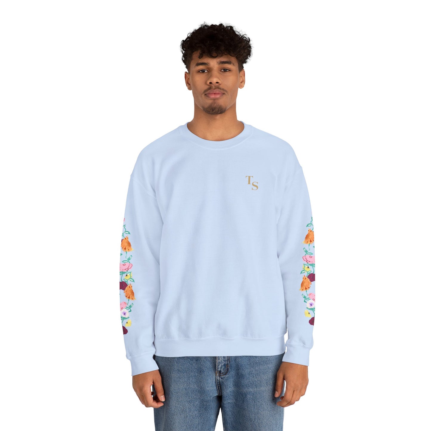 Acoustic Piano Floral Sleeve Crewneck Sweatshirt