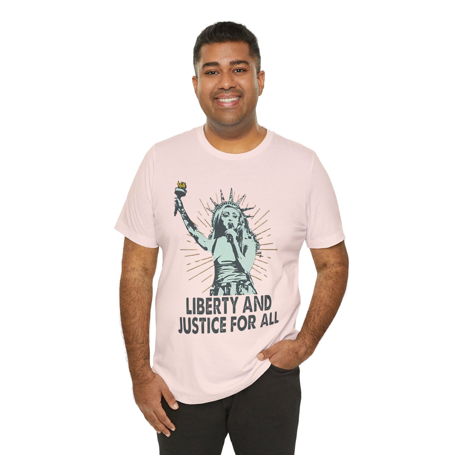 Liberty and Justice Short Sleeve Chappell Tee | Patriotic Unisex Shirt | Freedom Wear, Gift for Activists, Independence Day, Casual Style, [...]
