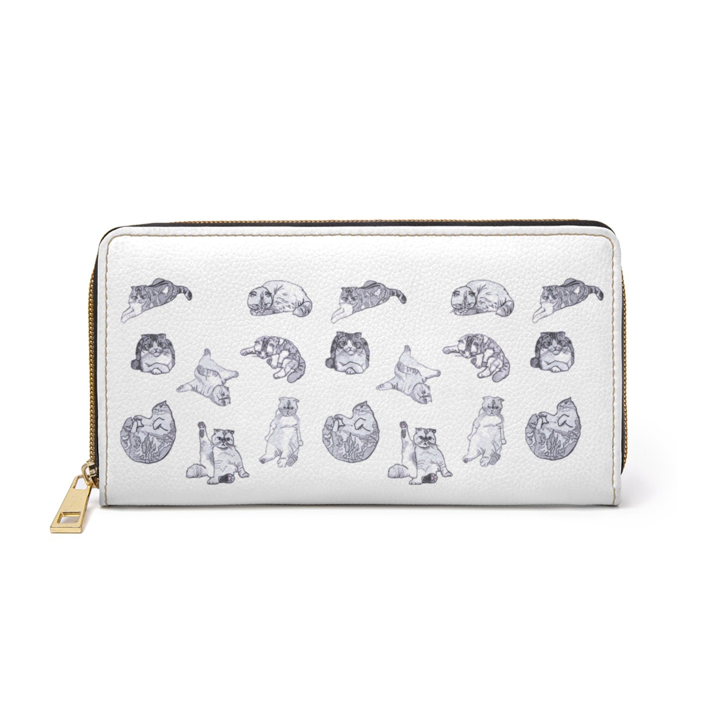 Zipper Wallet — Cute Swiftie Cats Pattern Leather Wallet