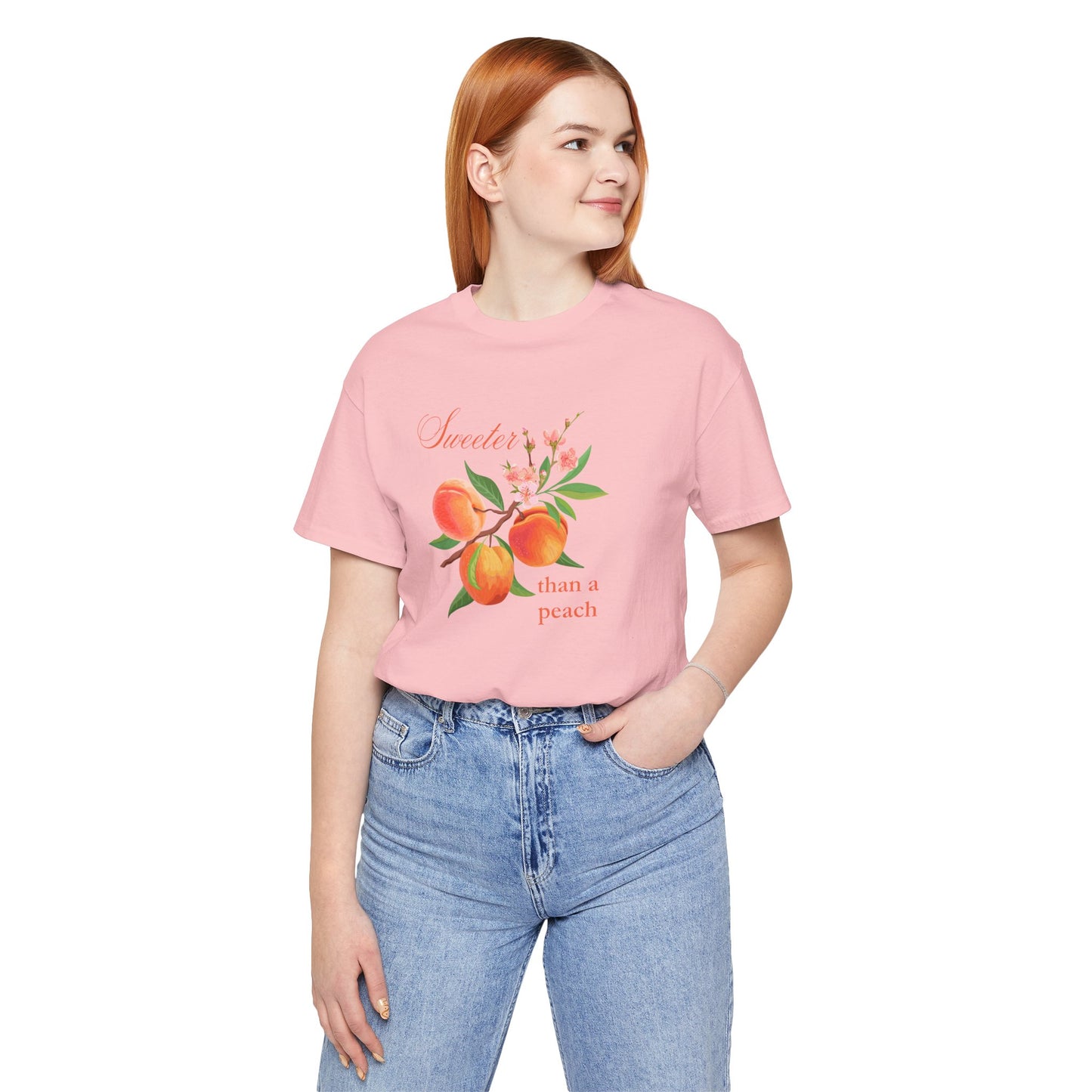 Sweeter than a Peach, Softer than a Kitten - Bella Canvas Unisex Jersey T-Shirt | Graphic Tee for Cat Lovers, Gifts for Her, Birthday Present, Casual Wear, Peach and Kitten Designs