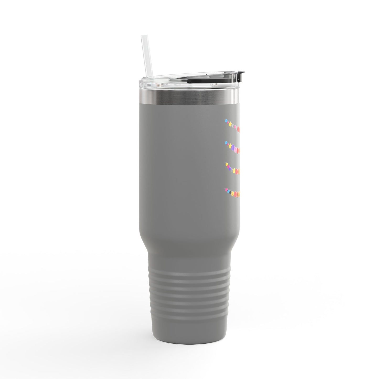 Shade Never Made Anybody Less Gay - PRIDE - Insulated Travel Mug, 40oz | Perfect for Road Trips, Work, Gifts, and Eco-Friendly Living, Straw Included