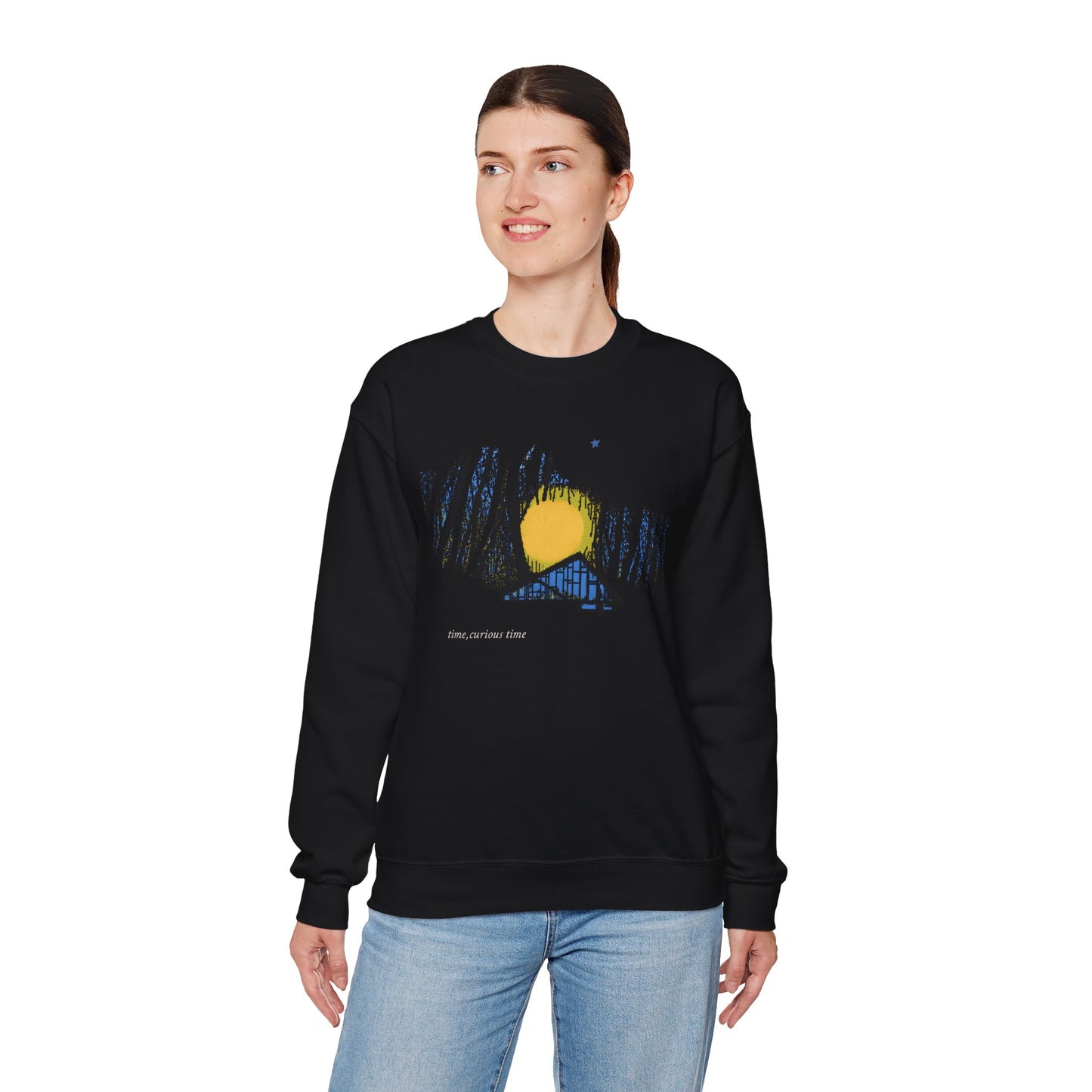 Cabin Crewneck Sweatshirt — time, curious time
