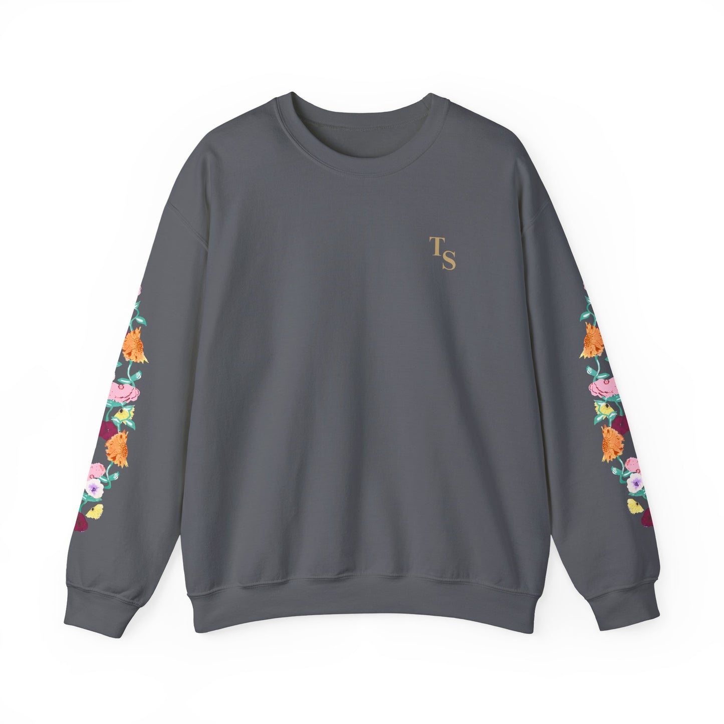 Acoustic Piano Floral Sleeve Crewneck Sweatshirt