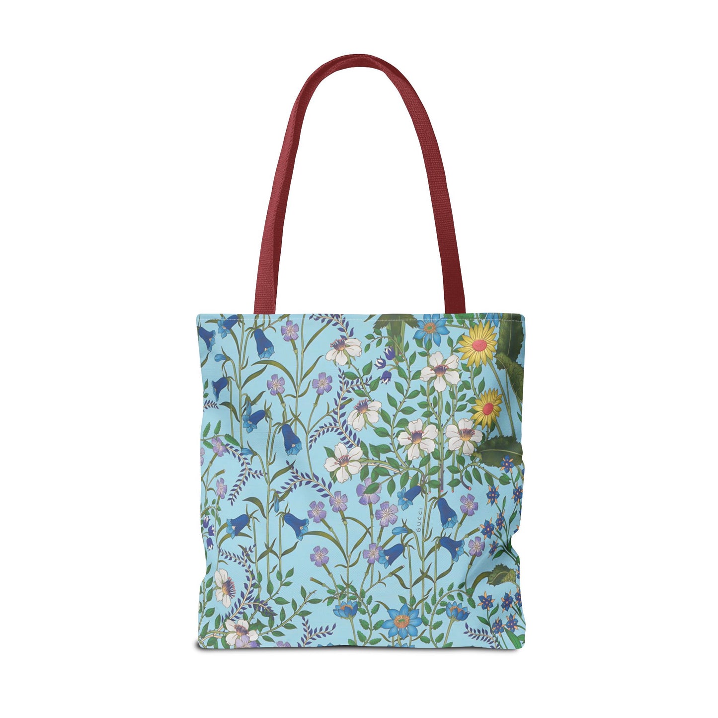 Floral Pattern Tote Bag "Flora Blue" - Vibrant Garden Style for Everyday Use