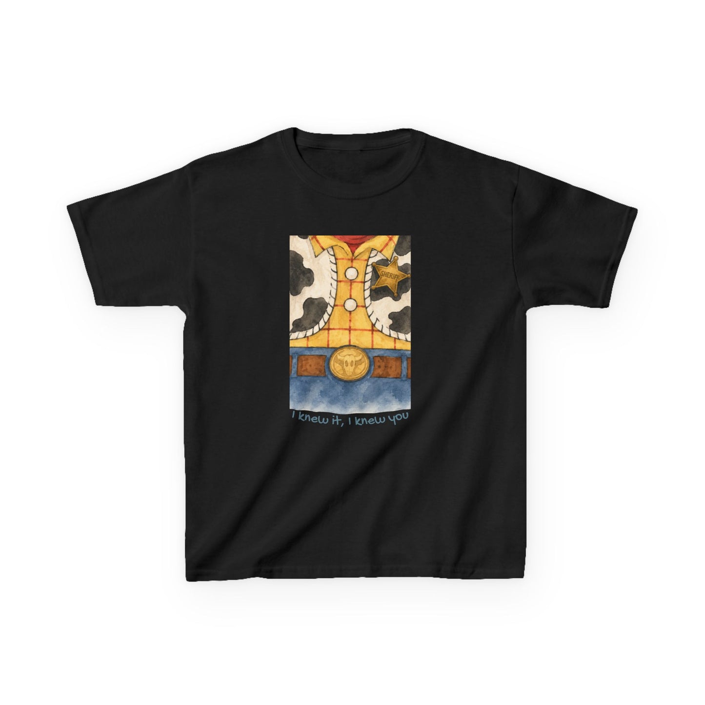 Kids T-Shirt — "I Knew It, I Knew You" Cowboy Outfit Graphic