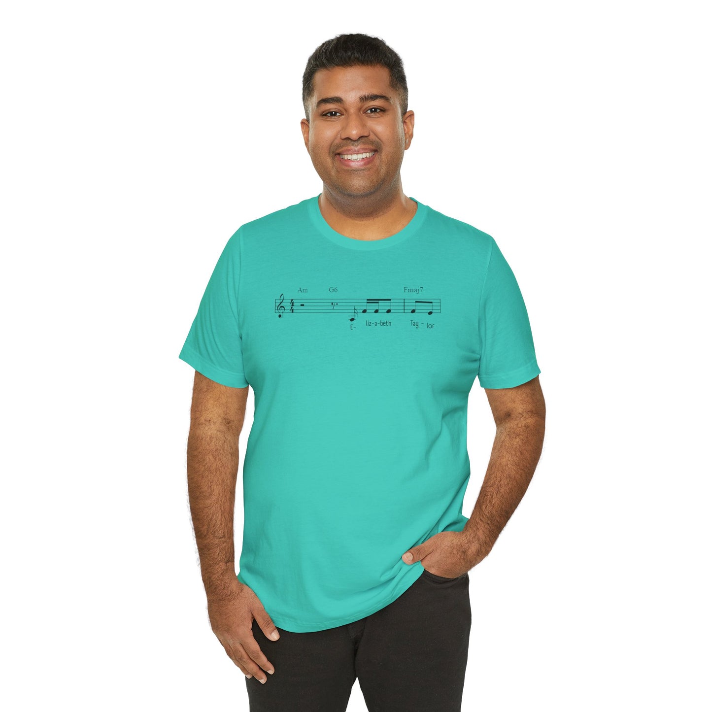 Elizabeth Tay-lor Musical Notes Unisex Tee, Gift for Musicians, Music Lover T-Shirt, Casual Everyday Wear, Concert Outfit