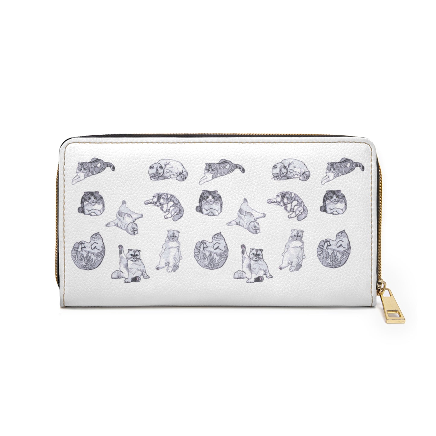 Zipper Wallet — Cute Swiftie Cats Pattern Leather Wallet