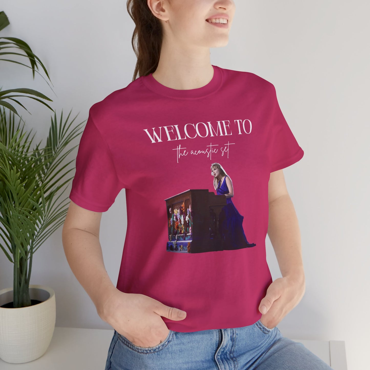 welcome to the acoustic set Unisex Jersey Short Sleeve Tee