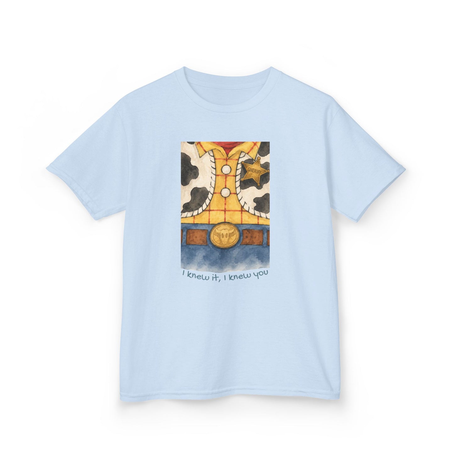 Kids T-Shirt — "I Knew It, I Knew You" Cowboy Outfit Graphic